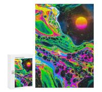 Rompecabezas para adolescentes Neón Cosmic Abstract Rompecabezas para adultos Juegos de pensamiento Regalos para mujeres Regalos únicos para cumpleaños y Navidad 300 PCS