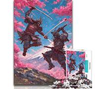Rompecabezas para Adolescentes: Ninja al pie del Monte Fuji Rompecabezas para Adolescentes, Juegos educativos, decoración del hogar, Ideal para Escritorio (tamaño 75x50cm)