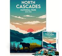 Rompecabezas para Adolescentes North Cascades National Park de 1000 Piezas Desarrollo lógico y fácil Sin Costuras Regalo de Temporada (38x52cm)