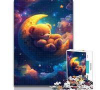 Rompecabezas para Adolescentes: Osito de Peluche durmiendo, con Piezas aleatorias Que se entrelazan, para niños de 14 años y más, 50x75cm