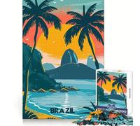 Rompecabezas para Adolescentes Paraíso Brasileño de 1000 Piezas Estimula la Mente y es un pasatiempo Tranquilo Bordes precisos Regalo Ideal para Navidad (38x52cm)