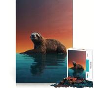 Rompecabezas para Adolescentes Perezoso Sereno al Atardecer de 1000 Piezas Rompecabezas Mental Informal y Relajante Regalo conmovedor (38x52cm)