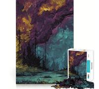Rompecabezas para Adolescentes Persona en el Bosque con Cielo Colorido de 1000 Piezas Rompecabezas Mental Informal y Relajante Regalo conmovedor (50x75cm)