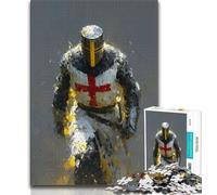 Rompecabezas para Adolescentes Pinturas de Caballeros Medievales Rompecabezas de 1000 Piezas Juegos educativos decoración de Pared cumpleaños y Navidad 75x50cm