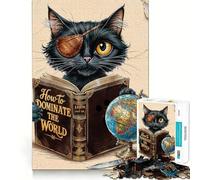 Rompecabezas para Adolescentes Plan de dominación del Gato Pirata de 1000 Piezas Rompecabezas Mental Informal y Relajante Regalo sincero (38x52cm)