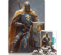 Rompecabezas para Adolescentes: poderosos Caballeros Medievales, Juegos educativos para decoración del hogar, Ideal para Escritorio (tamaño 38x26cm)