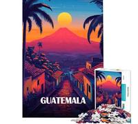 Rompecabezas para Adolescentes póster de Viaje de Guatemala de 1000 Piezas con Vista al volcán Juegos educativos Juguetes educativos de Aprendizaje Excelentes Regalos y Juguetes educativos (38x52cm)