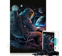 Rompecabezas para Adolescentes Programador en el Espacio de 1000 Piezas Mejora la Memoria, relájate, Bordes precisos, Regalo increíble 50x75cm