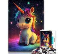 Rompecabezas para Adolescentes Rainbow Unicorn Baby, Rompecabezas de 1000 Piezas para Adolescentes, Toda la Familia, Adecuado para 14 26x38cm