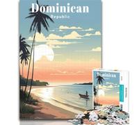 Rompecabezas para Adolescentes República Dominicana Viajes Rompecabezas para Adultos 1000 Piezas, Juguetes Juegos educativos Alivio del estrés Interacción Entre Padres e Hijos 26x38cm