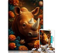 Rompecabezas para Adolescentes: Rinoceronte Misterioso, Juguetes educativos para el Aprendizaje, Actividades Divertidas en casa, Regalo de cumpleaños, Regalos de Viaje (38x26cm)