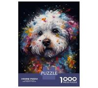 Rompecabezas para Adolescentes Rompecabezas De 1000 Piezas Bichon Frise Painting Rompecabezas para Adultos Juego De Ingenio Una Obra De Arte Ayuda A Ejercitar El Cerebro 70x50cm/1000pcs
