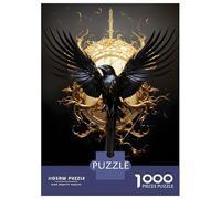 Rompecabezas para Adolescentes Rompecabezas De 1000 Piezas Black and Gold Crow 01 Rompecabezas para Adultos Juego Práctico Corte De Precisión Reducción del Estrés Regalos 38x26cm/1000pcs