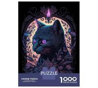Rompecabezas para Adolescentes Rompecabezas De 1000 Piezas Black Light Cat 2 Rompecabezas para Adultos Juego De Ingenio Una Obra De Arte Ayuda A Ejercitar El Cerebro 52x38cm/1000pcs