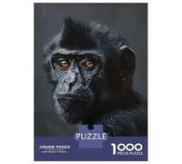 Rompecabezas para Adolescentes Rompecabezas De 1000 Piezas Black Monkey Portrait Juegos Relajantes Desafío Difícil Actividades Divertidas En Casa 38x26cm/1000pcs