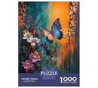 Rompecabezas para Adolescentes Rompecabezas De 1000 Piezas Butterfly and Flowers Rompecabezas para Adultos Juego Práctico Corte De Precisión Reducción del Estrés Regalos 70x50cm/1000pcs