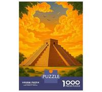 Rompecabezas para Adolescentes Rompecabezas De 1000 Piezas Chichen Itza at Sunset Juegos Relajantes Desafío Difícil Actividades Divertidas En Casa 52x38cm/1000pcs