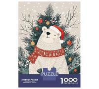 Rompecabezas para Adolescentes Rompecabezas De 1000 Piezas Christmas Polar Bear Rompecabezas para Adultos Juego Práctico Corte De Precisión Reducción del Estrés Regalos 52x38cm/1000pcs
