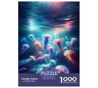 Rompecabezas para Adolescentes Rompecabezas De 1000 Piezas Colorful Jellyfish Art Print Rompecabezas para Adultos Juego De Ingenio Análisis Y Lógica Juego Desafiante Regalos 38x26cm/1000pcs