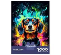 Rompecabezas para Adolescentes Rompecabezas De 1000 Piezas Dachshund in Neon Colors Rompecabezas para Adultos Juego Práctico Corte De Precisión Reducción del Estrés Regalos 70x50cm/1000pcs