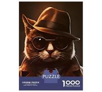 Rompecabezas para Adolescentes Rompecabezas De 1000 Piezas Detective Cat Rompecabezas para Adultos Juego De Ingenio Una Obra De Arte Ayuda A Ejercitar El Cerebro 38x26cm/1000pcs