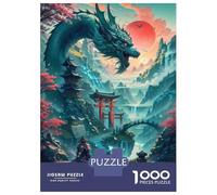 Rompecabezas para Adolescentes Rompecabezas De 1000 Piezas Dragon Warrior Landscape Rompecabezas para Adultos Juego Práctico Corte De Precisión Reducción del Estrés Regalos 52x38cm/1000pcs