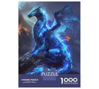 Rompecabezas para Adolescentes Rompecabezas De 1000 Piezas Ethereal Blue Dragon Juegos Relajantes Desafío Difícil Actividades Divertidas En Casa 38x26cm/1000pcs