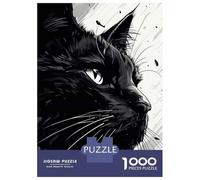Rompecabezas para Adolescentes Rompecabezas De 1000 Piezas Face Black Cat Juegos Relajantes Desafío Difícil Actividades Divertidas En Casa 70x50cm/1000pcs