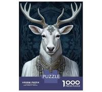 Rompecabezas para Adolescentes Rompecabezas De 1000 Piezas Fantasy White Deer Stag Juegos Relajantes Desafío Difícil Actividades Divertidas En Casa 52x38cm/1000pcs