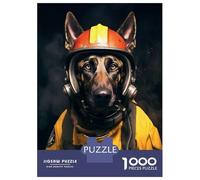 Rompecabezas para Adolescentes Rompecabezas De 1000 Piezas Fireman Belgian Malinois Rompecabezas para Adultos Juego Práctico Corte De Precisión Reducción del Estrés Regalos 52x38cm/1000pcs