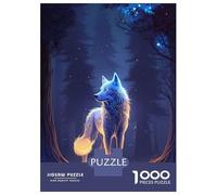 Rompecabezas para Adolescentes Rompecabezas De 1000 Piezas Glowing Enchanted Wolf Juegos Relajantes Desafío Difícil Actividades Divertidas En Casa 38x26cm/1000pcs