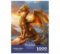 Rompecabezas para Adolescentes Rompecabezas De 1000 Piezas Golden Dragon at Sunset Rompecabezas para Adultos Juego De Ingenio Una Obra De Arte Ayuda A Ejercitar El Cerebro 38x26cm/1000pcs
