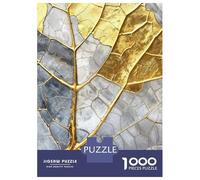 Rompecabezas para Adolescentes Rompecabezas De 1000 Piezas Golden Leaf Mosaic Rompecabezas para Adultos Juego Práctico Corte De Precisión Reducción del Estrés Regalos 52x38cm/1000pcs