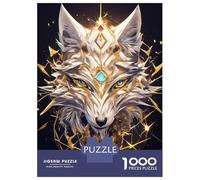 Rompecabezas para Adolescentes Rompecabezas De 1000 Piezas Golden Wolf with Turquoise Gem Rompecabezas para Adultos Juego Práctico Corte De Precisión Reducción del Estrés Regalos 38x26cm/1000pcs