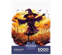 Rompecabezas para Adolescentes Rompecabezas De 1000 Piezas Halloween Scarecrow with Pumpkin Head Juegos Relajantes Desafío Difícil Actividades Divertidas En Casa 38x26cm/1000pcs