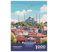 Rompecabezas Para Adolescentes Rompecabezas De 1000 Piezas Istanbul, Turkey Cityscape Illustration Rompecabezas Para Adultos Juego De Ingenio Análisis Y Lógica Juego Desafiante Regalos 70x50cm/1000pcs