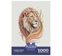 Rompecabezas para Adolescentes Rompecabezas De 1000 Piezas Lion with Rose Digital Art Rompecabezas para Adultos Juego Práctico Corte De Precisión Reducción del Estrés Regalos 70x50cm/1000pcs