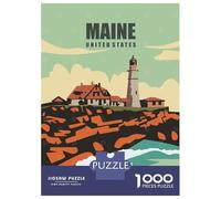 Rompecabezas para Adolescentes Rompecabezas De 1000 Piezas Maine United States Travel Rompecabezas para Adultos Juego De Ingenio Análisis Y Lógica Juego Desafiante Regalos 38x26cm/1000pcs