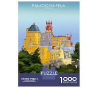 Rompecabezas para Adolescentes Rompecabezas De 1000 Piezas Palacio Da Pena Portugal Juegos Relajantes Desafío Difícil Actividades Divertidas En Casa 38x26cm/1000pcs