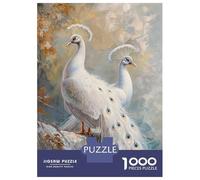 Rompecabezas para Adolescentes Rompecabezas De 1000 Piezas Peacock White Magical Rompecabezas para Adultos Juego Práctico Corte De Precisión Reducción del Estrés Regalos 70x50cm/1000pcs