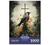 Rompecabezas para Adolescentes Rompecabezas De 1000 Piezas Raven's Cross Gothic Artwork Rompecabezas para Adultos Juego De Ingenio Análisis Y Lógica Juego Desafiante Regalos 70x50cm/1000pcs