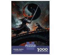 Rompecabezas para Adolescentes Rompecabezas De 1000 Piezas Samurai Sword Duel on Bridge Rompecabezas para Adultos Juego De Ingenio Análisis Y Lógica Juego Desafiante Regalos 52x38cm/1000pcs