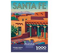 Rompecabezas para Adolescentes Rompecabezas De 1000 Piezas Santa Fe Southwestern Art Rompecabezas para Adultos Juego De Ingenio Análisis Y Lógica Juego Desafiante Regalos 38x26cm/1000pcs