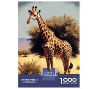 Rompecabezas para Adolescentes Rompecabezas De 1000 Piezas Savanna Giraffe Oil Paint Juegos Relajantes Desafío Difícil Actividades Divertidas En Casa 70x50cm/1000pcs