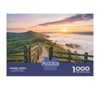 Rompecabezas para Adolescentes Rompecabezas De 1000 Piezas Scenic Sunrise Over Foggy Hills Rompecabezas para Adultos Juego De Ingenio Una Obra De Arte Ayuda A Ejercitar El Cerebro 38x26cm/1000pcs