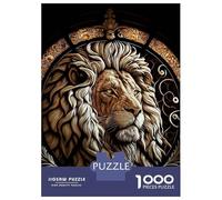 Rompecabezas para Adolescentes Rompecabezas De 1000 Piezas Stained Glass Lion Art 2 Juegos Relajantes Desafío Difícil Actividades Divertidas En Casa 52x38cm/1000pcs
