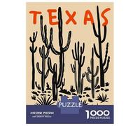Rompecabezas para Adolescentes Rompecabezas De 1000 Piezas Texas Desert Landscape with Cacti Rompecabezas para Adultos Juego De Ingenio Análisis Y Lógica Juego Desafiante Regalos 52x38cm/1000pcs
