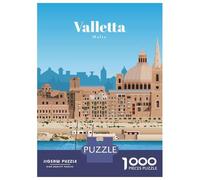 Rompecabezas para Adolescentes Rompecabezas De 1000 Piezas Travel to Valletta Rompecabezas para Adultos Juego De Ingenio Una Obra De Arte Ayuda A Ejercitar El Cerebro 70x50cm/1000pcs