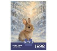 Rompecabezas para Adolescentes Rompecabezas De 1000 Piezas Watercolor Rabbit in Winter Forest Juegos Relajantes Desafío Difícil Actividades Divertidas En Casa 70x50cm/1000pcs