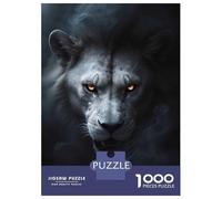 Rompecabezas para Adolescentes Rompecabezas De 1000 Piezas Wild Withe Lion Halloween Rompecabezas para Adultos Juego Práctico Corte De Precisión Reducción del Estrés Regalos 52x38cm/1000pcs